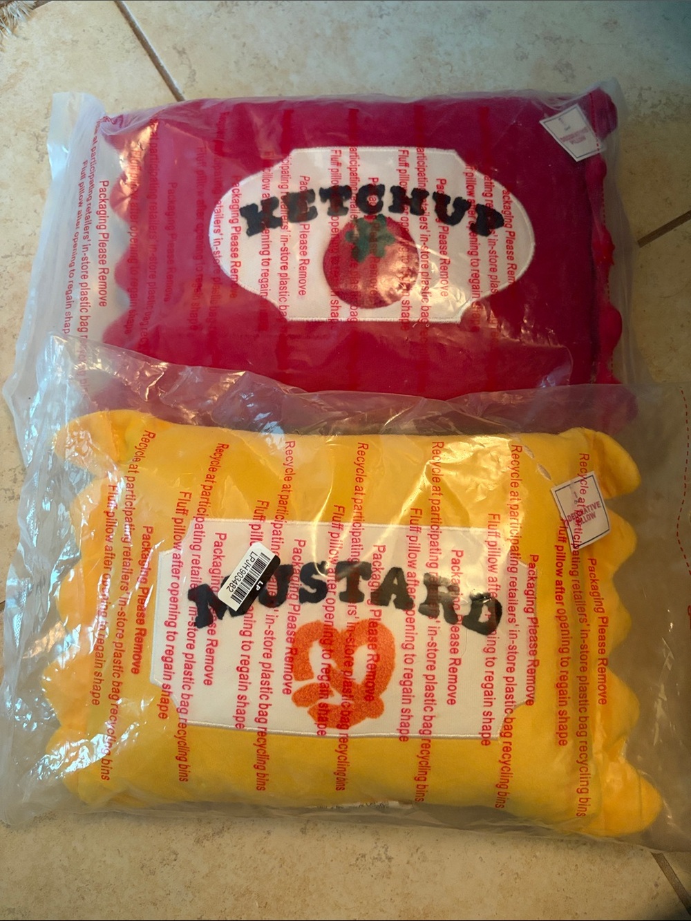 Ketchup and Mustard Graphic Throw Pillow - Yellow and Red
